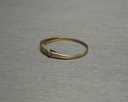 Antique Art Deco Estate C1930 14K Gold 0.07TCW Five Diamond ...