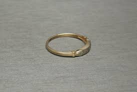 Antique Art Deco Estate C1930 14K Gold 0.07TCW Five Diamond ...