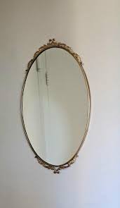 Italian Brass Mirror with the Filigree on Top and Bottom ...