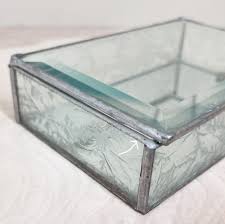 Fused Agate & Stones Etched Glass Box Possibly by Neal Hearn ...