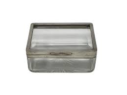 Austrian Art Deco Glass Box with Silver Plated Mounts and ...