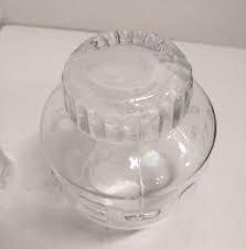 VINTAGE 2pc GLASS BEDSIDE NIGHTSTAND WATER PITCHER EMBOSSED ...