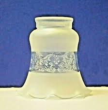 Elite Clear Frosted 2.25" Fitter Tulip Etched Design FAN GLASS 50090907 PerFecT | eBay