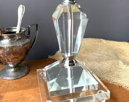 Vintage Stacked Glass Table Lamp, Heavy Crystal, Art Deco Style - Etsy