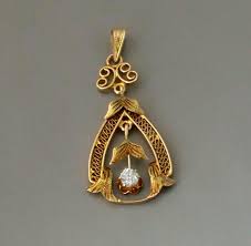 ANTIQUE 14K YELLOW AND GREEN GOLD DIAMOND PENDANT | eBay