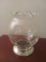 Fluted Etched Glass Candleholder with Sterling Silver Base | eBay