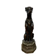 Accents | Vintage Bronze Metal Greyhound Whippet Dog Statue ...