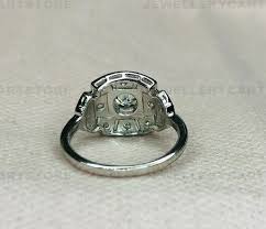 0.76Ct White Round Cut Stone Vintage Art Deco Ring Solid 925 ...