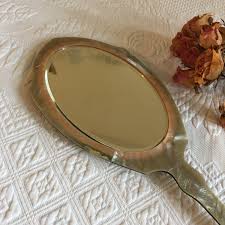 Vintage Yellow Marbleized and Black Celluloid Hand Mirror. Oval Beveled Clear Mirror. Pointed Handle, Decorative Edge. - Etsy