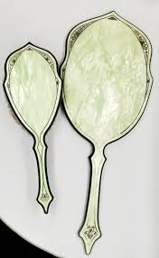 Vtg Vanity Brush and Mirror, Green and Black Lucite, Approx 13" & 8.5" - Etsy