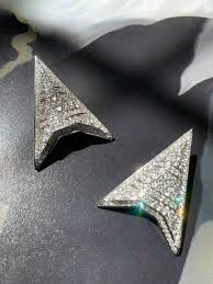 Buy RARE Vintage Christian Dior Rhinestone and Silver Triangle Earrings - Classic Look - Couture Fashion - Christian Dior Earrings Online in India - Etsy