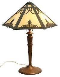 Miller Lamp Company Slag Glass & Metal Table Lamp