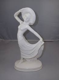 Ceramic Made In Japan Art Deco Style Statue -- Woman In A ...