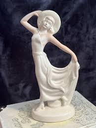 Art Nouveau Dancer Girl Ceramic Figurine; Dancing Lady ...