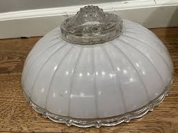 Vtg 1930s Art Deco Glass Light Shade 3 Hole Fixture 11 ...