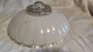 Vtg 1930s Art Deco Glass Light Shade 3 Hole Fixture 11 ...