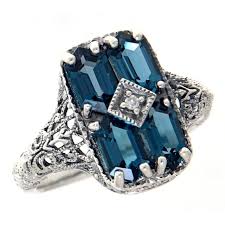 Art Deco 2 Carat London Blue Topaz Ring - Angel Haven ...