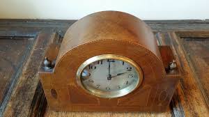 BEAUTIFUL ANTIQUE EDWARDIAN MANTEL CLOCK - 8 DAY FRENCH MOVEMENT- INLAY | eBay