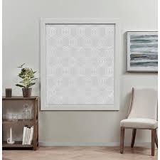 EXCLUSIVE HOME Prague Trellis White Cordless Total Blackout Polyester Roman Shade 23 in. W x 64 in. L YO013607DSEHA1 100 - The Home Depot