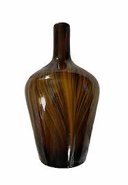 Brown Amber Striation Glass Vase 14”H X 8”W Pre-owned | eBay