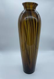 Hand-Blown Glass Vase Multi Shaded Tans And Browns With White Interior Cased 18" | eBay Australia