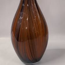 STRETCH STRIPED ART GLASS MURANO VASE — Lots of Furniture