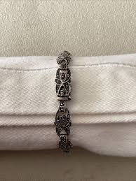 Vintage Sterling Silver 925 Marcasite Fancy Link Bracelet 6.5”-12g | eBay