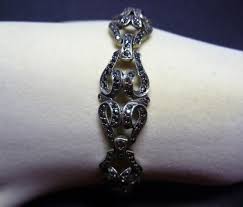 FABULOUS VINTAGE ESTATE 935 SILVER MARCASITE BRACELET C 1950'S ST # 18496 | eBay Australia