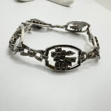 Solid Sterling Silver and Marcasite Vintage Bracelet 7 " - Etsy