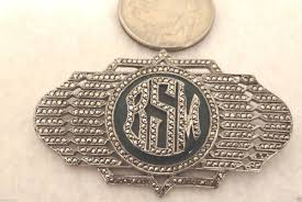 Brooch BSM Emblem on Sterling Silver Marquisette Art Deco | eBay