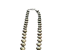 Vintage Four Petal Squash Blossom Necklace With Handmade Beads