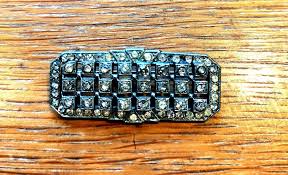 1920s Art Deco Paste Brooch: Octagon Shape, Two-level Design ...