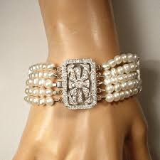 Vintage GENUINE Pearl Multi 5 Strand Bracelet,art Deco off ...