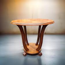 Art Deco Round Oak Table 1930s – Starburst Veneer Top – 69 Cm Diameter - Etsy