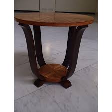 Art Deco Round Mahogany and Zebrano Coffee Table, 1930s | Chairish