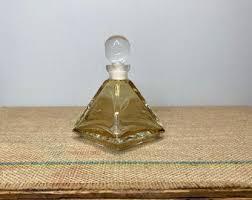 Vintage Pale Amber Decorative Bottle - Etsy