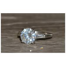 Antique Platinum Engagement Ring set with 1.90 Carat Diamond with . For Sale at Ruby Lane