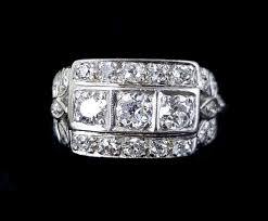 Antique Deco Platinum .82cttw Mine Cut Diamond Wedding ...