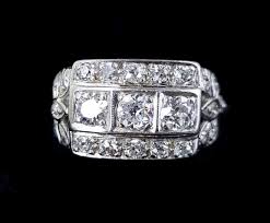 Antique Art Deco Platinum .82cttw Mine Cut Diamond ...