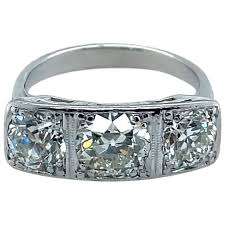 Art Deco Platinum Diamond Ring. For Sale at Ruby Lane
