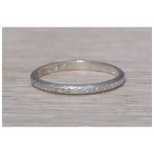 The Eternal Bloom: Art Deco Hand-Engraved Platinum Band from 1925. For Sale at Ruby Lane
