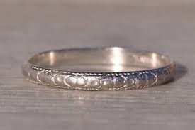 Antique Patterned Wedding Band in Platinum | eBay