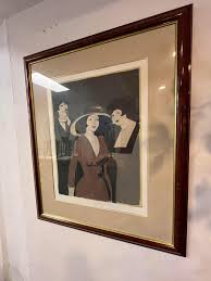 Vintage David Schneuer Madame in Red La Belle Serigraph ...