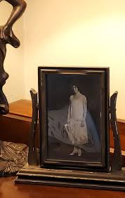 Antique Wooden Frame and Photo of a Flapper Girl in ...