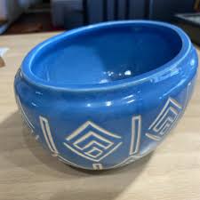 Anthropologie Vase Blue Oval Ceramic Perfect Condition 5 1/2 ...
