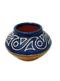 Formato Pottery Tatiana Bodden 3 X 4 Planter, Blue & Gold ...