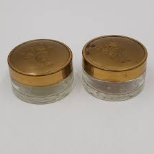 Vintage 1950's 2 Matching Boudoir Clear Glass w/Floral Brass ...