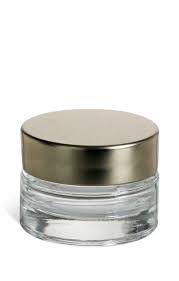 Heavy Base Clear Glass Jar with Gold Lid, 1/4 oz | Specialty ...