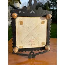 Vintage Cast Iron Handle Ceramic Tile Hand Painted Dutch ...