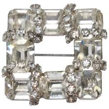 Vintage Cubic Zirconia Stone Brooch. For Sale at Ruby Lane